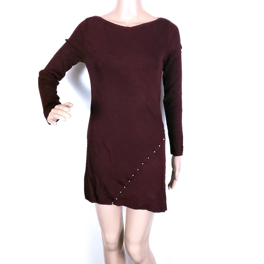 White House Black Market Women Dress Button Long Sleeve Mini Size S - NWT